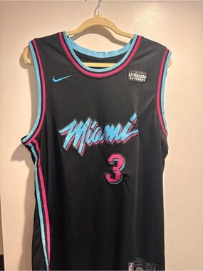 connected apparel Black NBA Swingman Jersey with Blue & Red Logo Patch